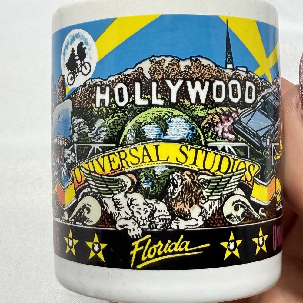 (4) Vintage‎ 1989 Universal Studios Florida Mini Coffee/espresso Mug ET Jaws